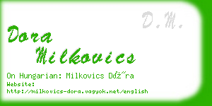 dora milkovics business card
